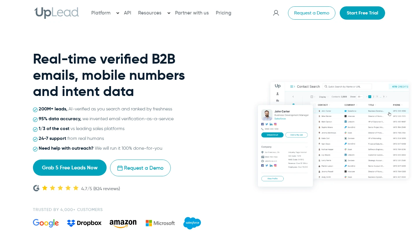 UpLead prospecting overview