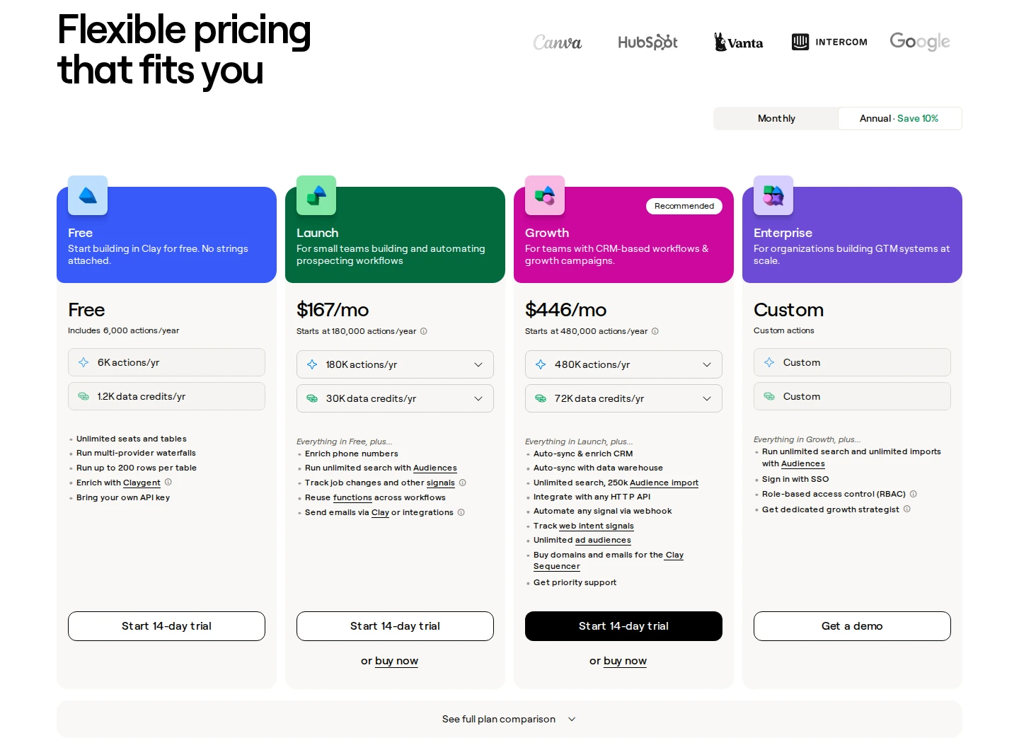 Clay official pricing and plans
