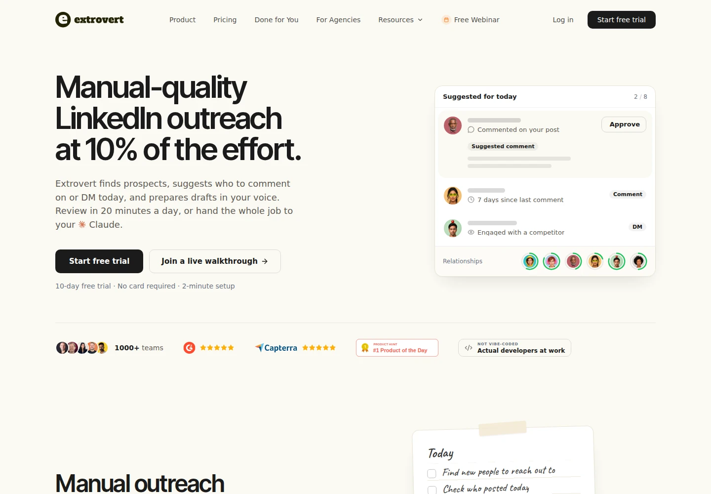 Extrovert official product homepage hero
