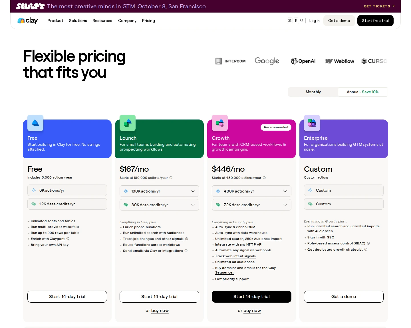 Clay complete useful pricing section