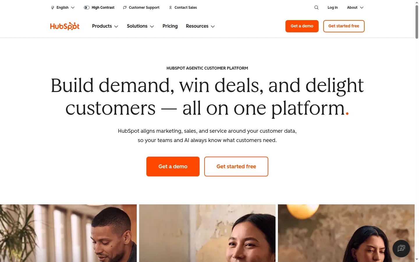 HubSpot official homepage