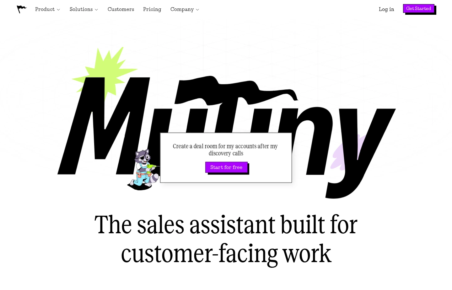 Mutiny official homepage for personalized customer-facing assets