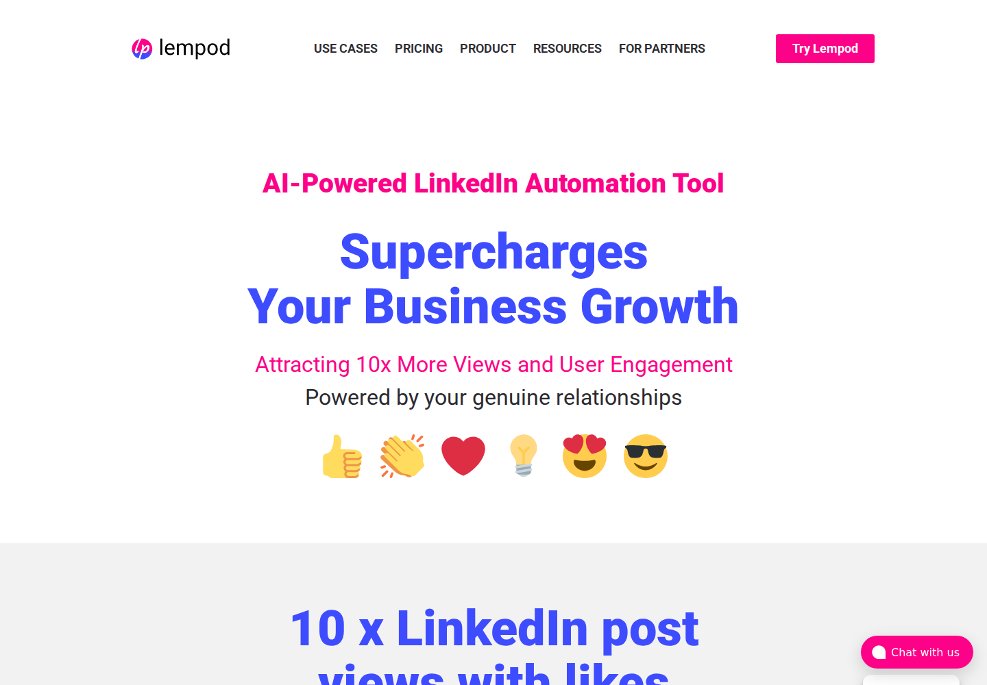 Lempod official homepage introducing its engagement-pod marketplace