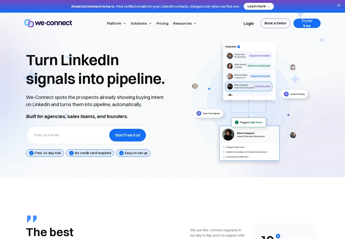 We-Connect homepage