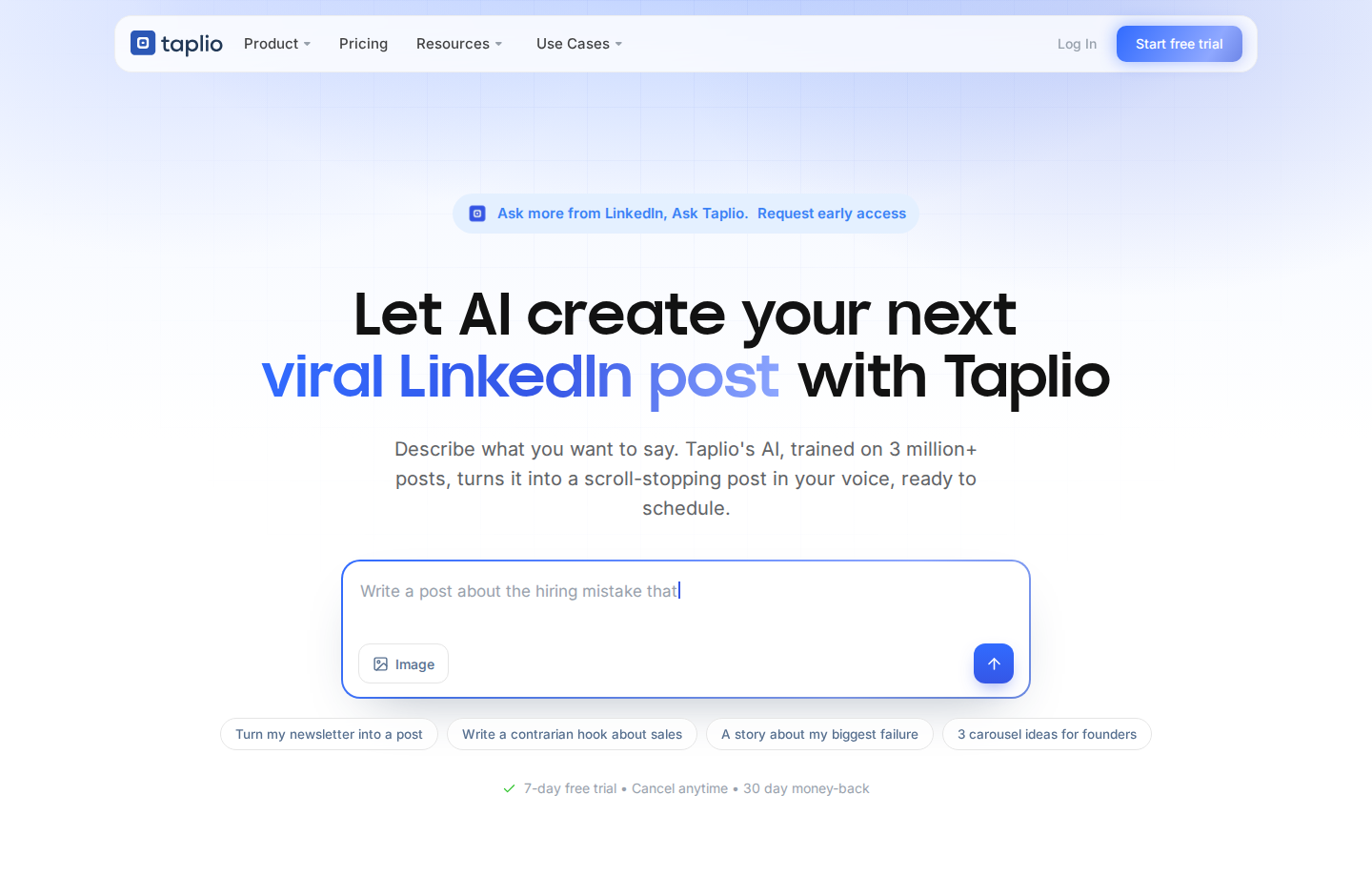 Taplio official product overview.