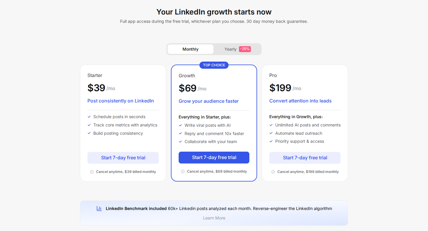 Taplio pricing: complete relevant plans and billing context.