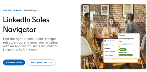 LinkedIn Sales Navigator official hero section