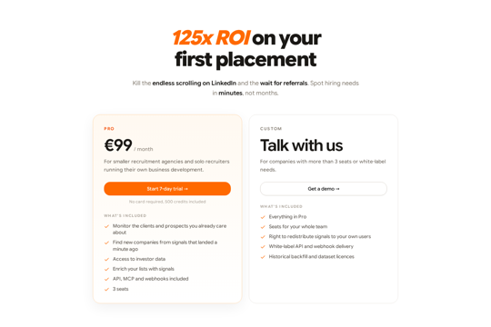 Signalbase official pricing section
