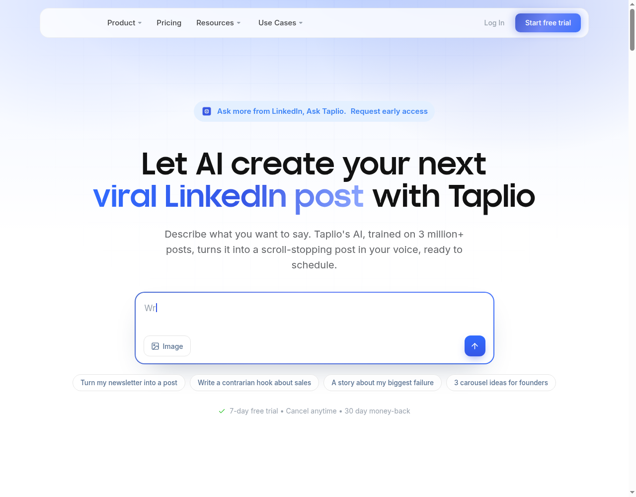 Taplio official product positioning