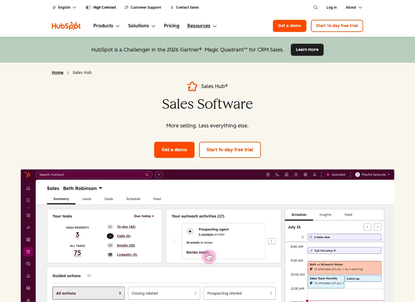HubSpot Sales Hub product overview