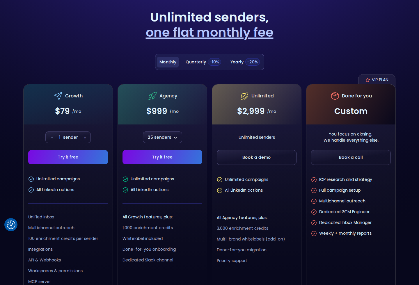 HeyReach official pricing section