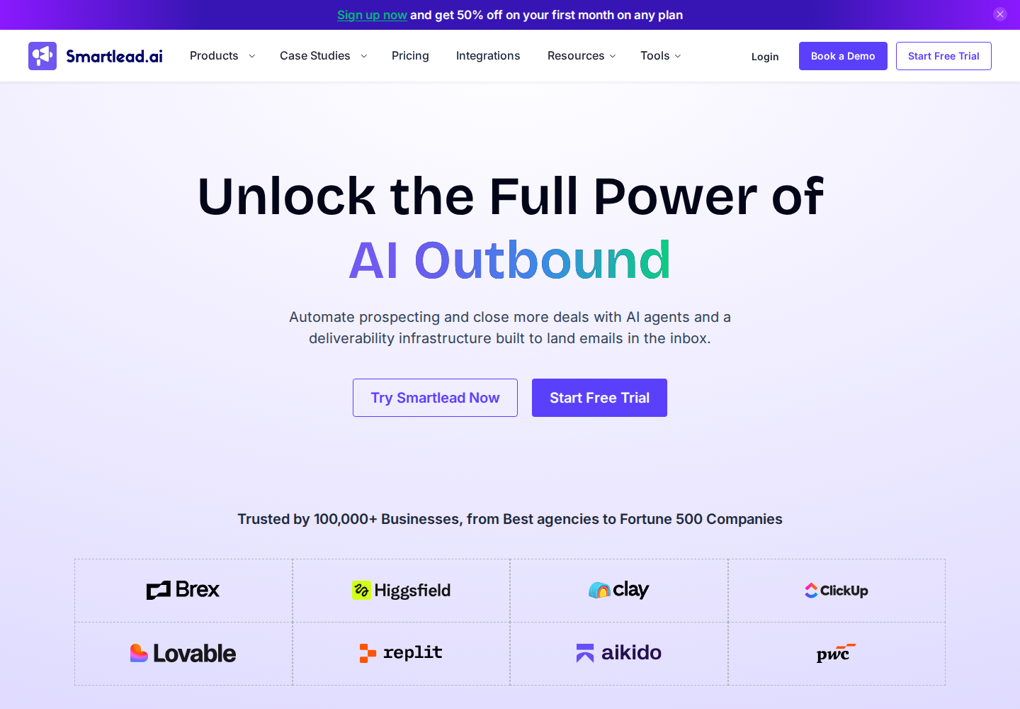 Smartlead official homepage