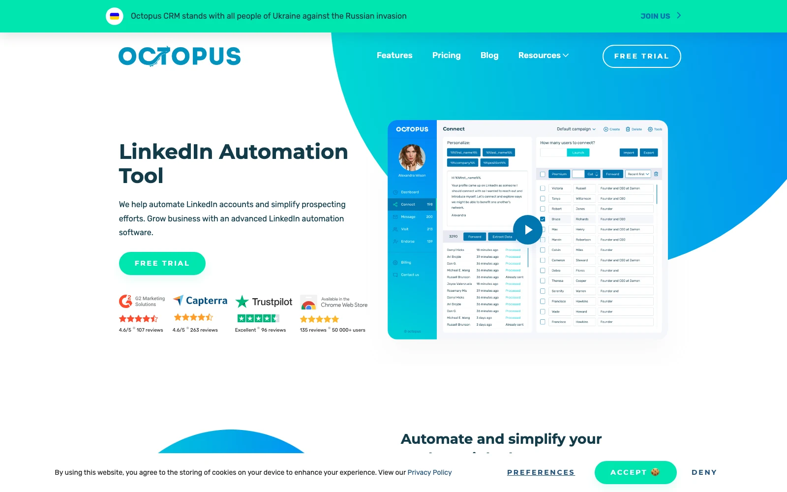 LinkedIn Automation with Octopus CRM