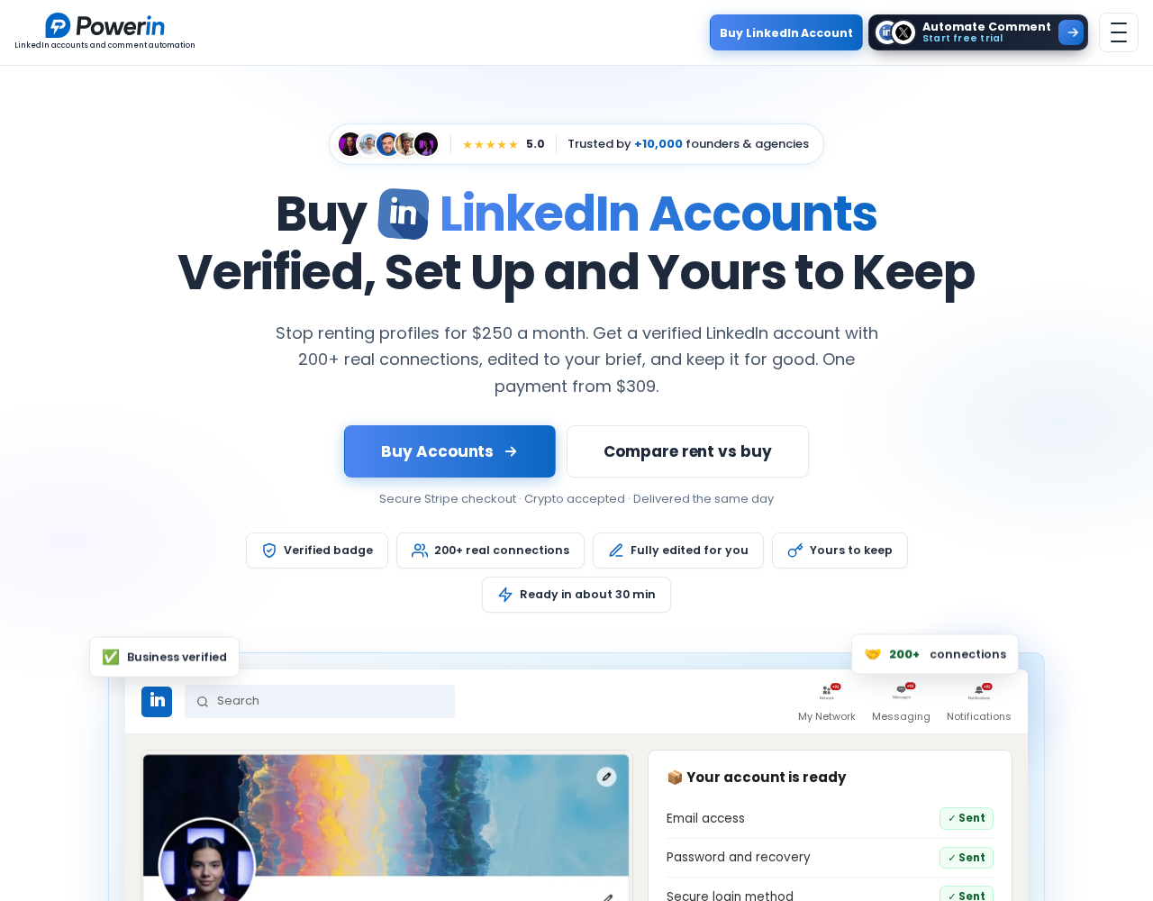 PowerIn’s official homepage introduces its automated commenting product.