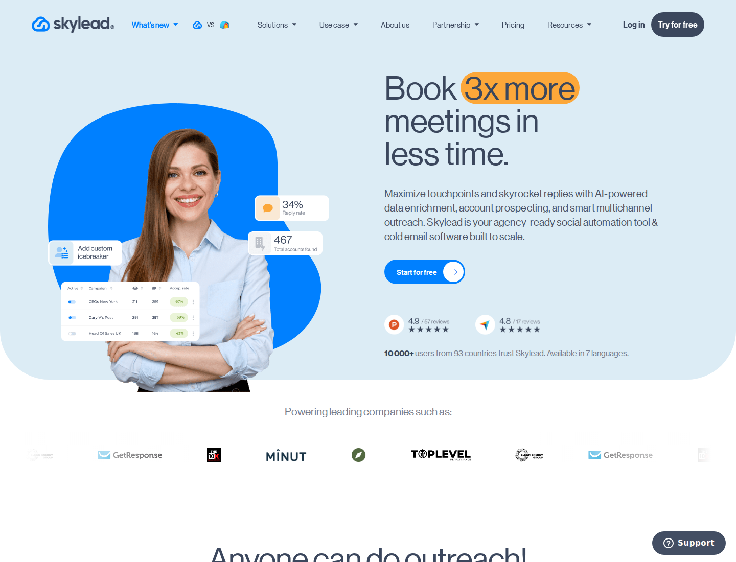 Skylead official homepage hero