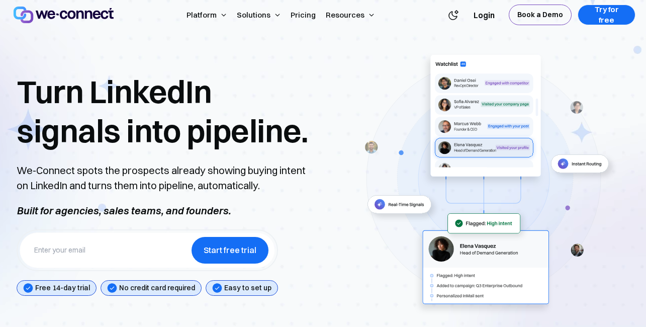 We-Connect official homepage hero